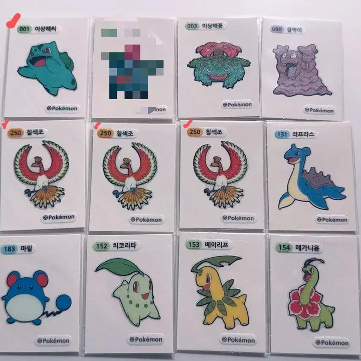 [BUNJANG] Pokemon Stickers / 포켓몬 띠부씰 3자리