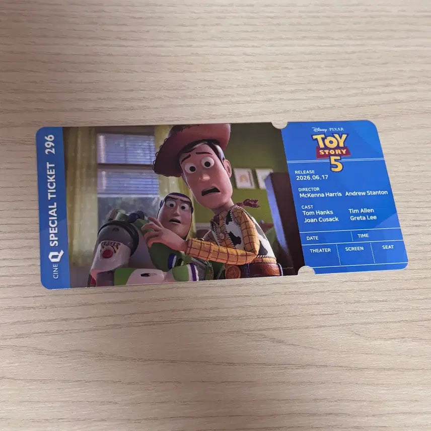 [BUNJANG] Toy Story 5 Special Ticket Sticker OT CINEQ / 토이스토리5 스페셜티켓 스티 오티 씨네큐