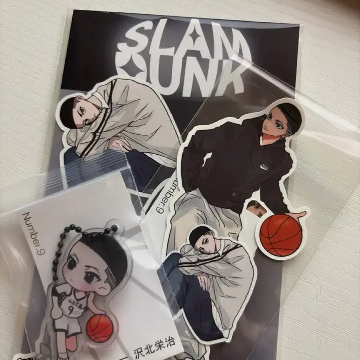 [BUNJANG] Slam Dunk Jung Woo-sung Sticker &amp; Keyring (Unsealed) / 슬램덩크 비공굿