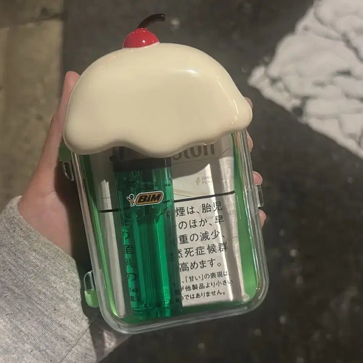 [BUNJANG] Daiso Japan Melon Soda Storage Case + Decoboco Sticker Memo Pad Set / 일본 다이소 메론소다 소품함 케이스 + 데코보코 스티커 떡메 크림소다