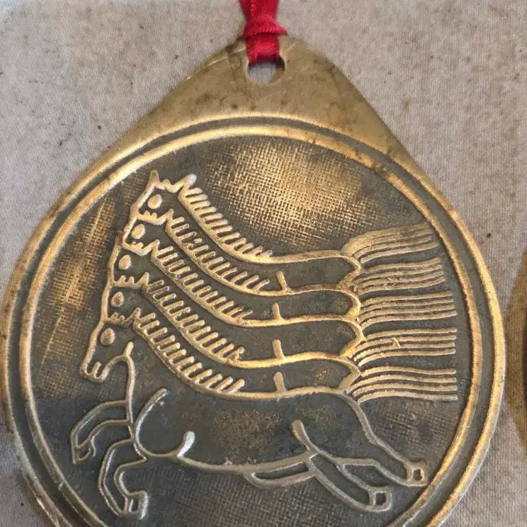 [BUNJANG] Brass Horse Tablet Set (2 pieces) / 동 마패 / 오마패 2점