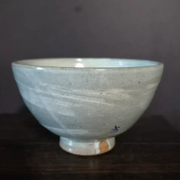 [BUNJANG] Princess Bangja Yi "Gahye" White Slip Decorated Stoneware Tea Bowl (Dawan) / 다완 (가혜,이방자,  k-354)