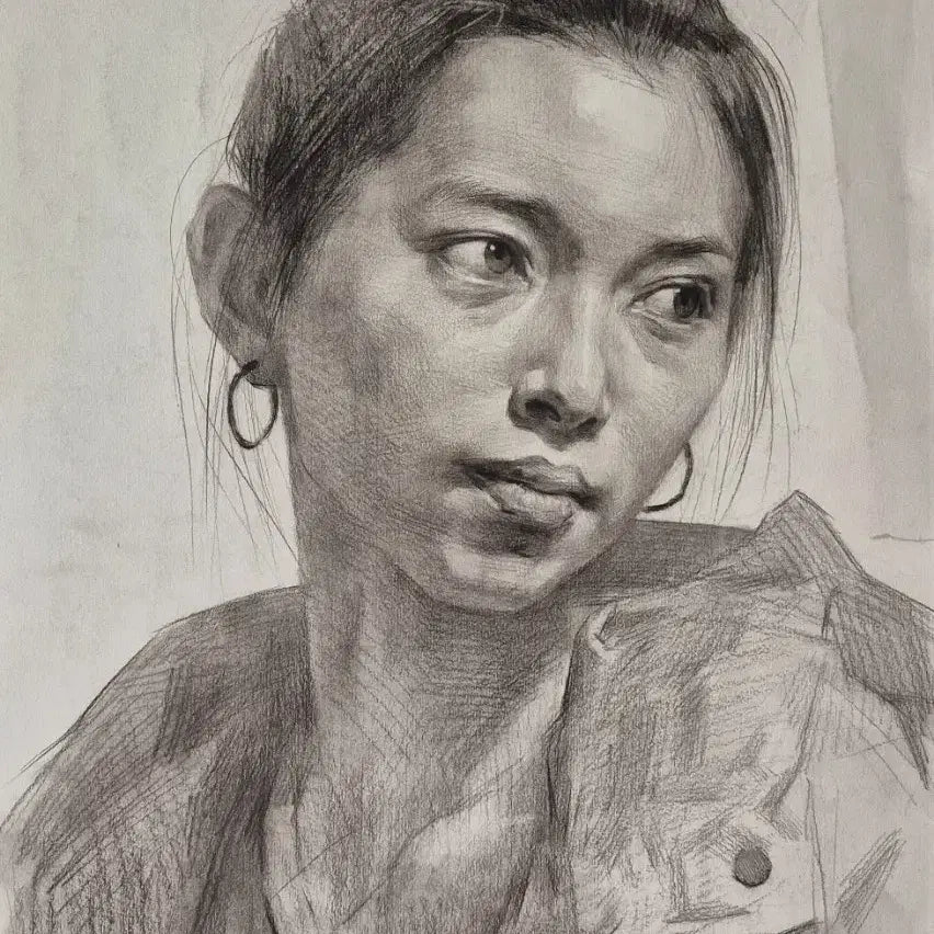 [BUNJANG] Liu Leping Charcoal Drawing (2010) / 유려평, 소묘, 52x38cm, 2010년.