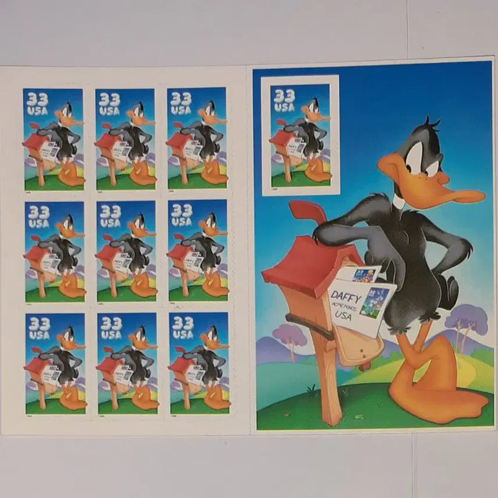 [BUNJANG] Bugs Bunny &amp; Daffy Duck US Postage Stamps (1997, 1999) / 1997년과 1999년 미국에서 발행된 벅스버니, 대피덕 우표 팝니다