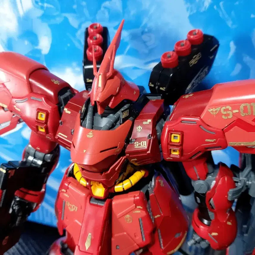 [BUNJANG] Bandai MG Sazabi Ver. Ka + Delphi Gold Metal Sticker Completed Model / 반다이 MG 사자비 버카 + 델피 골드메탈스티커 완성품 팝니다
