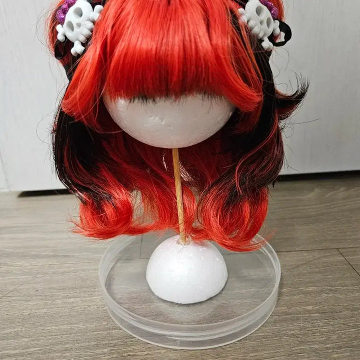 [BUNJANG] MDD MSD 8-9 inch Red Black Two-tone Setting Wig / MDD MSD 8~9인치 레드 블랙 투톤 셋팅 가발