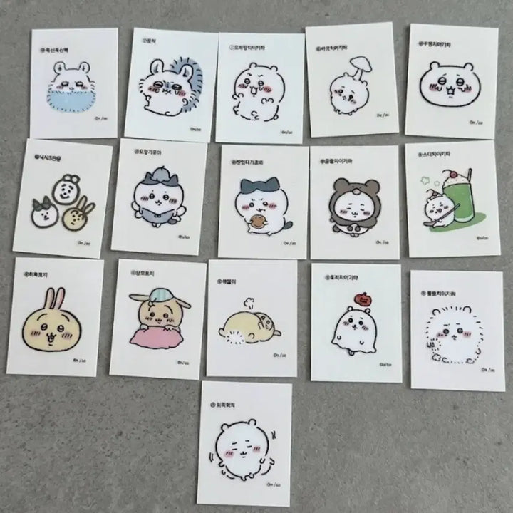 [BUNJANG] Cheeky Creatures Retro Sticker Ttiboo Seal Sticker Set / 먼작귀 띠부씰 레트로 스티커 치이카와
