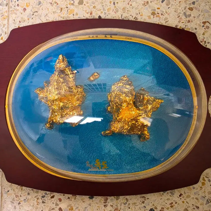 [BUNJANG] Dokdo 1:5,000 Scale Model 99.99% Gold Plated / 독도모형(1:5,000) 99.99% 순금도금(독도연구회)