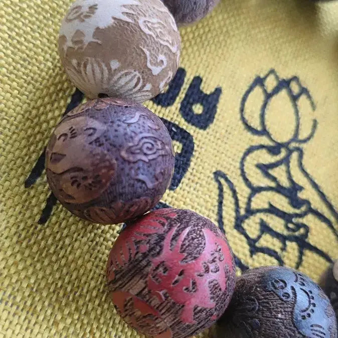 [BUNJANG] 12 Animals Zodiac Guardian Bead Prayer Bracelet / 12나무 12지신 보주 염주 부적 팔찌/장식 20mm