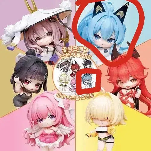 [BUNJANG] Nihye Habisakura Helm SD Figure + Mini Acrylic Stand Special Set / 니케 하비사쿠라 헬름 sd 피규어+미니 아크릴 스탠드 특전 세트 양도