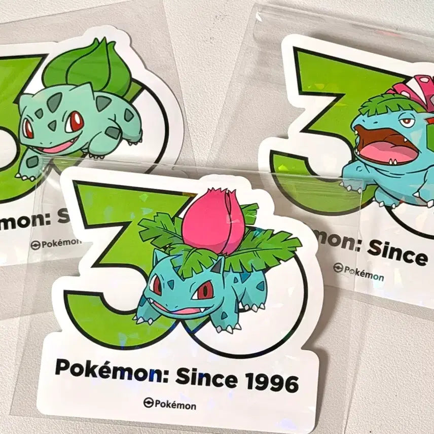 [BUNJANG] Pokemon 30th Anniversary Limited Edition Bulbasaur Ivysaur Venusaur Sticker Set / 포켓몬 30주년 한정판 이상해씨 이상해풀 이상해꽃 스티커 세트