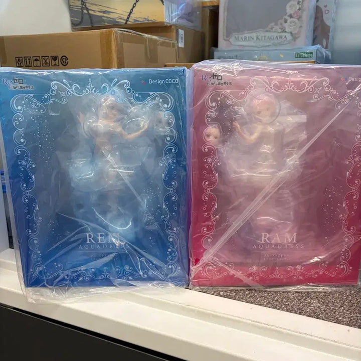 [BUNJANG] Re:Zero DesignCoco Aqua Dress Rem Ram Figure Bundle Set / Re:제로 리제로 디자인코코 아쿠아드레스 렘 람 피규어 미개봉 일괄
