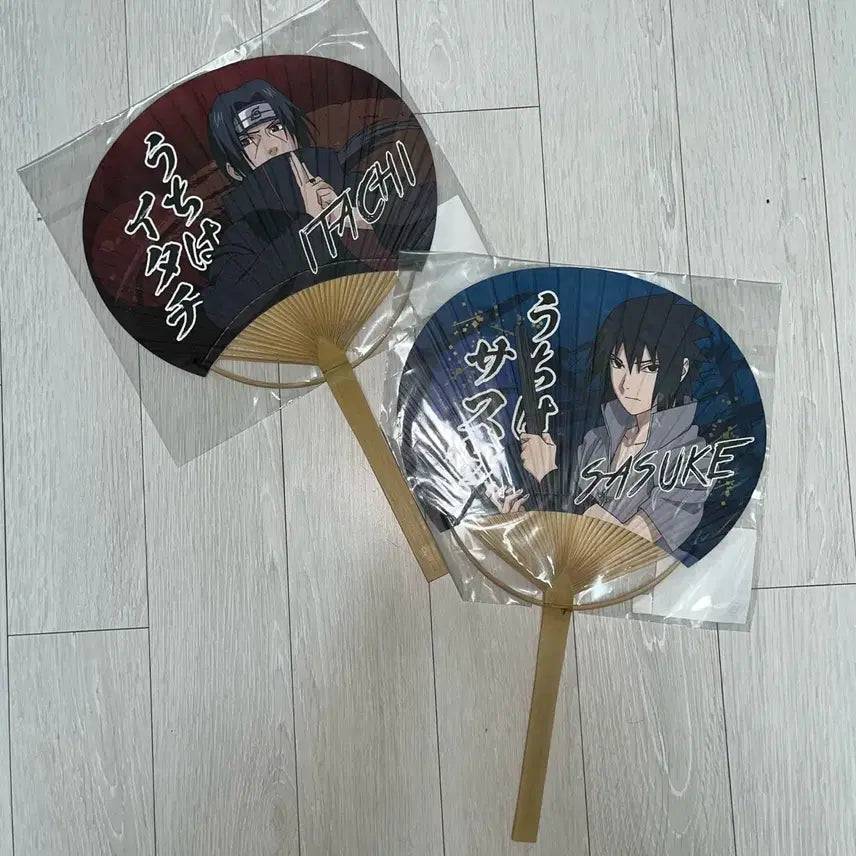 [BUNJANG] Naruto Uchiha Sasuke Itachi Fan Keychain Plush Set / 나루토 우치하 사스케 이타치 부채 키링 인형 세트