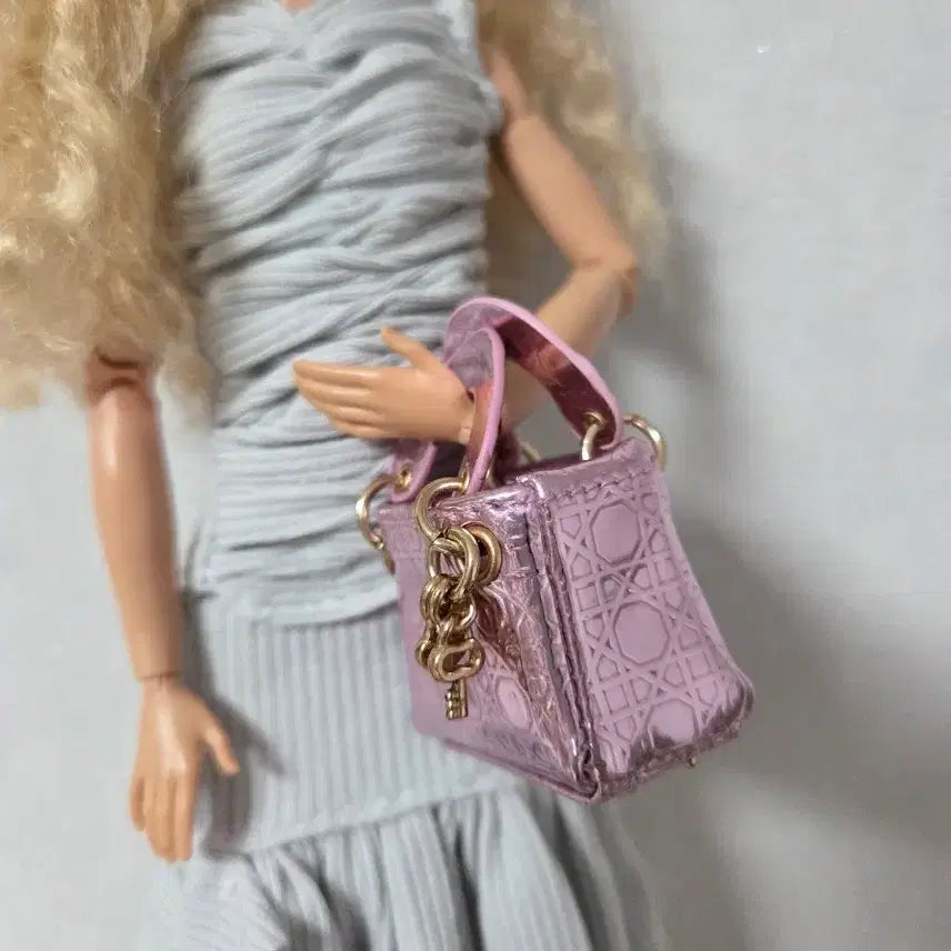 [BUNJANG] Mini Brands Dior-Style Chain Bag for Dolls (Pink) / 미니브랜드 인형가방