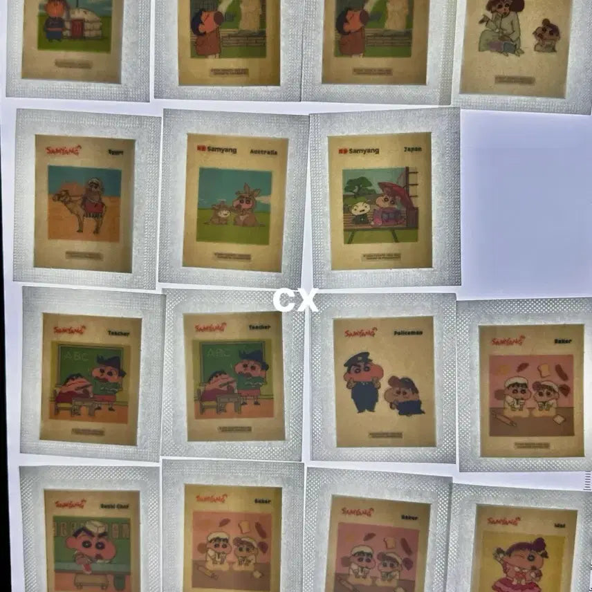 [BUNJANG] Crayon Shin-chan Ddiddal Bundle Set (Samyang Crayon Shin-chan Professions &amp; Travel Sealed) / 짱구 띠부씰 일괄 (삼양짱구 직업 여행 미개봉)