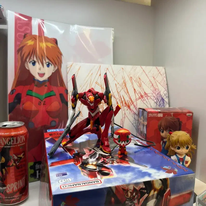 [BUNJANG] Evangelion Asuka &amp; Unit-02 Merchandise Set (Includes LP) / 아스카+2호기  굿즈세트(lp포함)