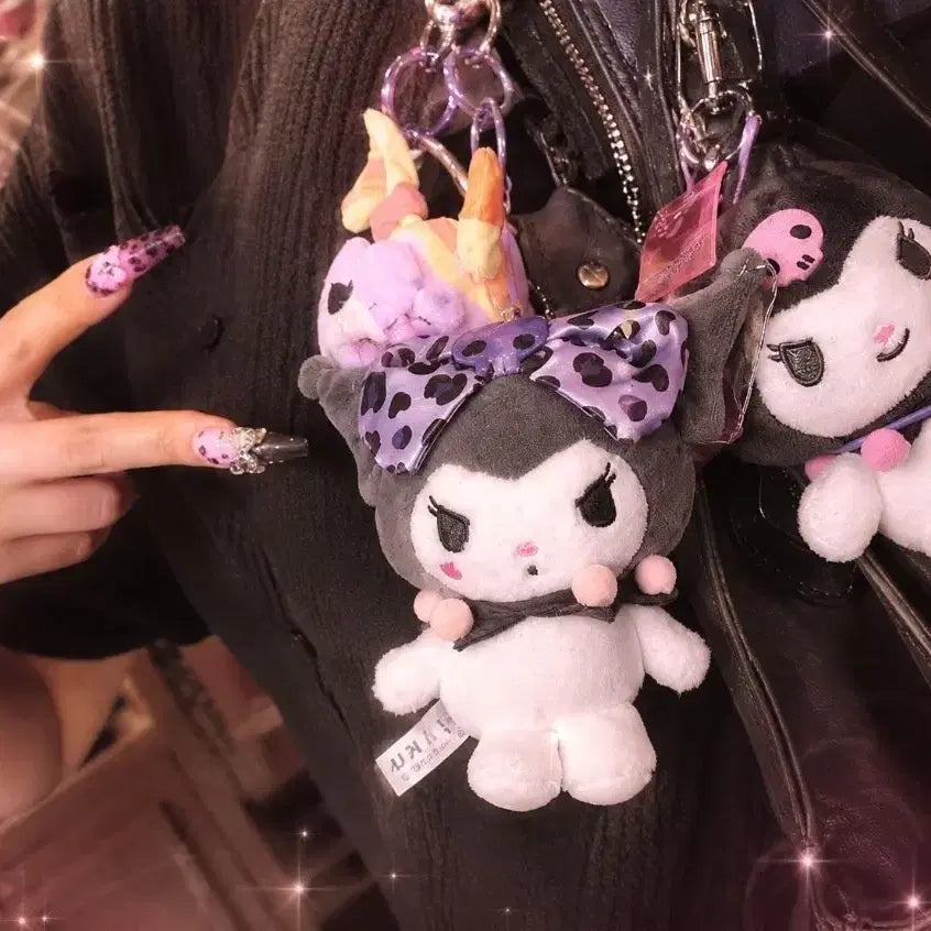 [BUNJANG] Sanrio Kuromi Leopard Print Gal Style Plush / 일본정품/산리오] 미개봉 2026신상 호피 갸루 쿠로미