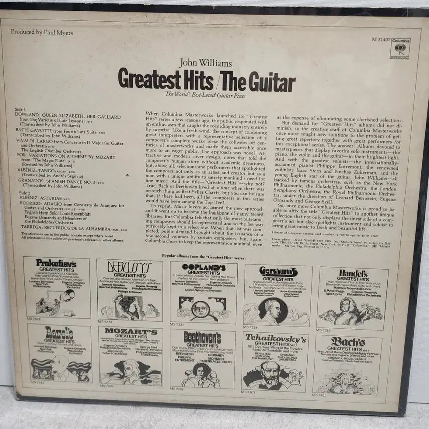 [BUNJANG] John Williams Guitar Masterpieces Early US Press LP / 존 윌리암스 기타 명곡 미국 초반 LP