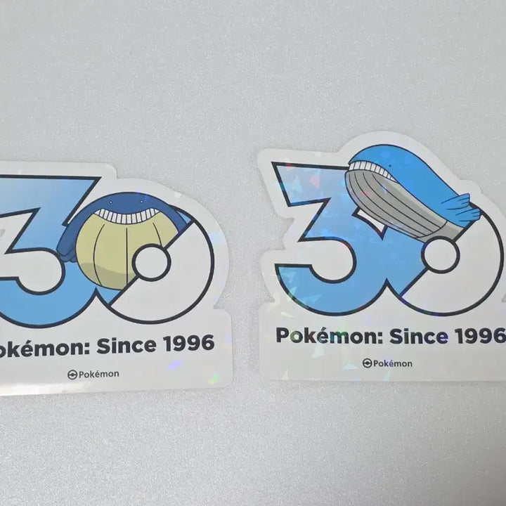 [BUNJANG] Pokemon 30th Anniversary Logo Sticker Whale Prince + Whale / 포켓몬 성수 30주년 로고 스티커 고래왕자 + 고래왕
