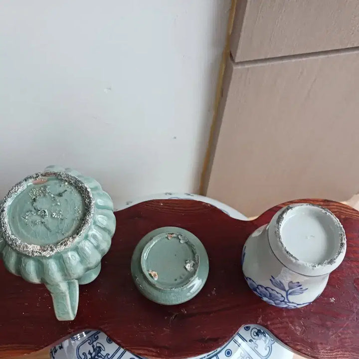 [BUNJANG] Goryeo Celadon Ewer and Joseon White Porcelain Set / 청자주자  청자유병 청백 쎝