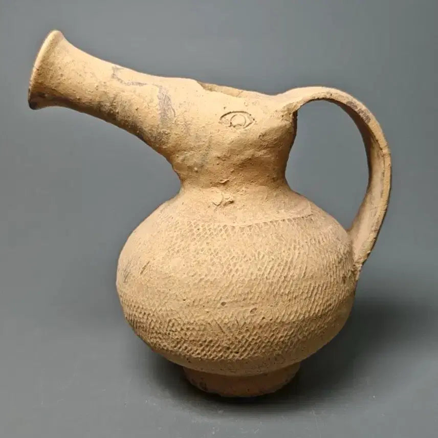 [BUNJANG] Han Dynasty Human-Faced Bird Motif Earthenware Teapot Antique Chinese Ceramic / [진품] 출토품 한대 인면조문 토기 주전자 중국도자기 골동품 고미술품