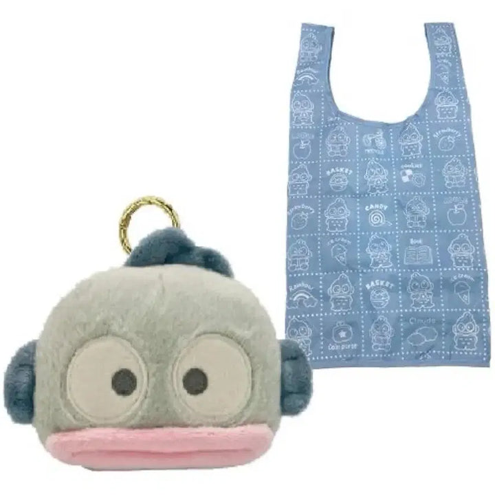 [BUNJANG] Sanrio Hangyodon Face Pouch &amp; Shopping Bag Set / 산리오 한교동 나카지마 얼굴파우치 장바구니 세트