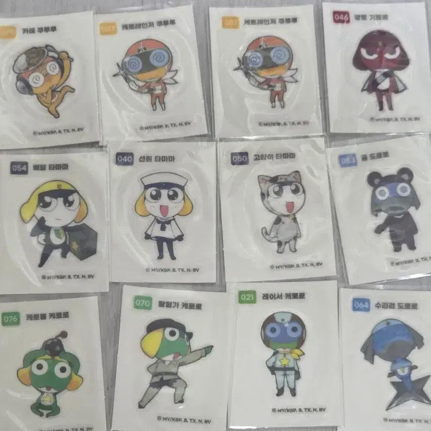 [BUNJANG] Keroro Sticker Set (Tammama, Dororo) / 케로로 띠부씰 (고양이 타마마, 선원 타마마, 곰 도로로 등) 반택포