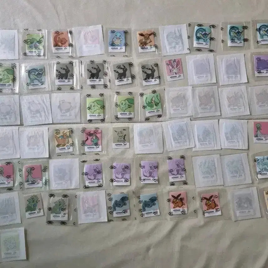 [BUNJANG] Pokemon Nacho Stickers 61 pcs Bundle Set / 포켓몬 나쵸 스티커 61장 일괄급처 장당500원
