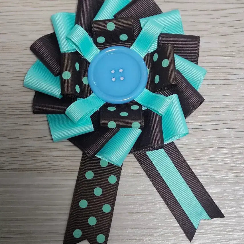 [BUNJANG] Handmade ITA Bag Rosette Brooch - Mint Chocolate / (추가금X) 수제 주문제작 이타백 리본 로제트 브로치 ㅡ 민트초코