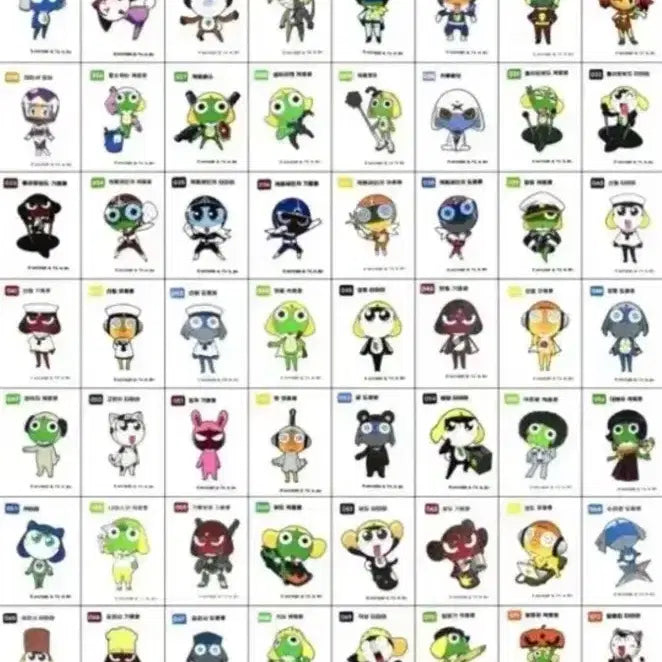 [BUNJANG] Keroro 1st Edition Sticker Set / 케로로 띠부씰 1탄 83종 완성본