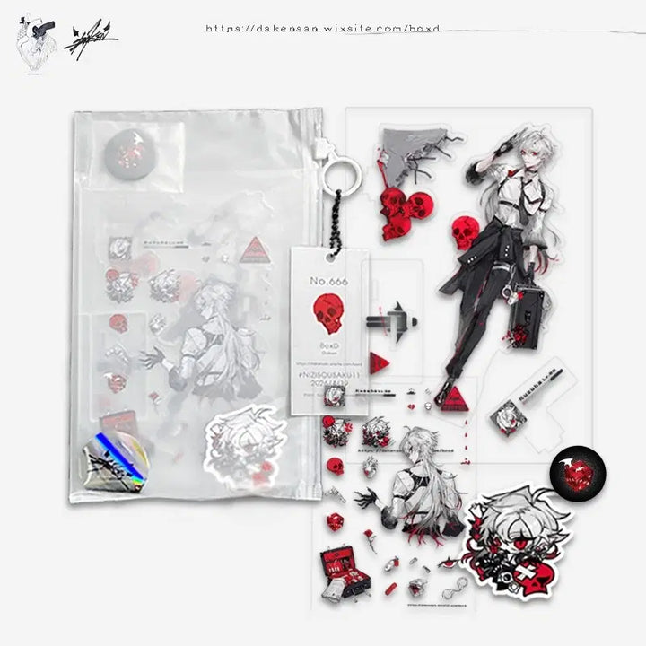 [BUNJANG] ChroNoiR Unofficial daken Acrylic &amp; Sticker Bundle Set / 쿠로노와 ChroNoiR 비공식 daken님 굿즈