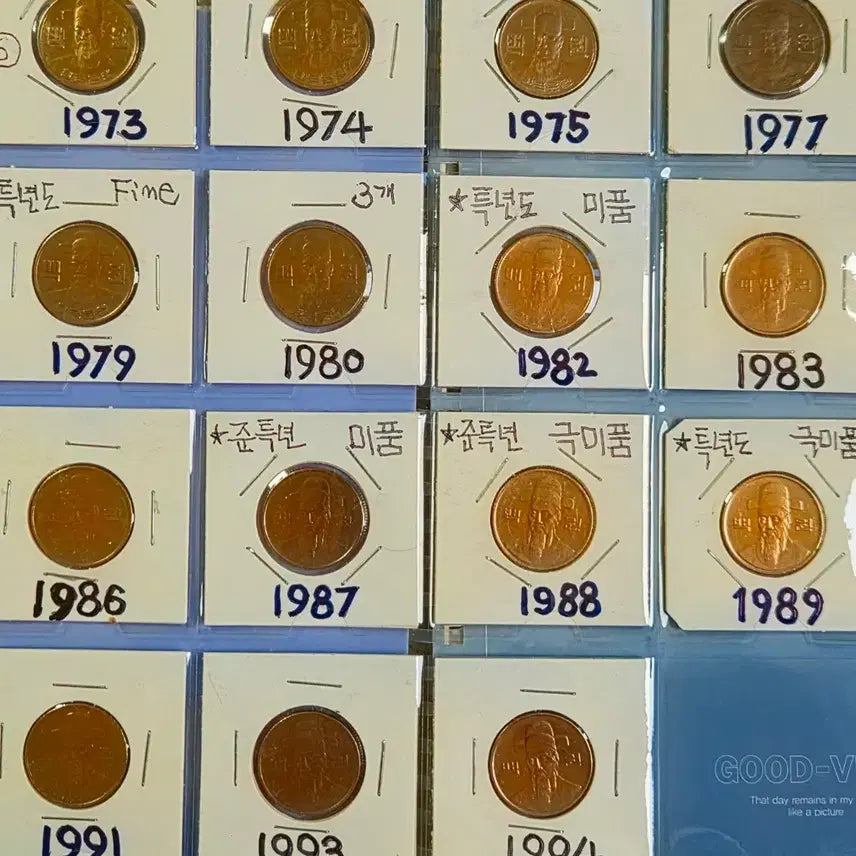 [BUNJANG] Rare 100 Won Coin Bundle Set (1973-1994) / 옛날 100원 희귀. 준. 특년도 주화. 15점  일괄 판매.