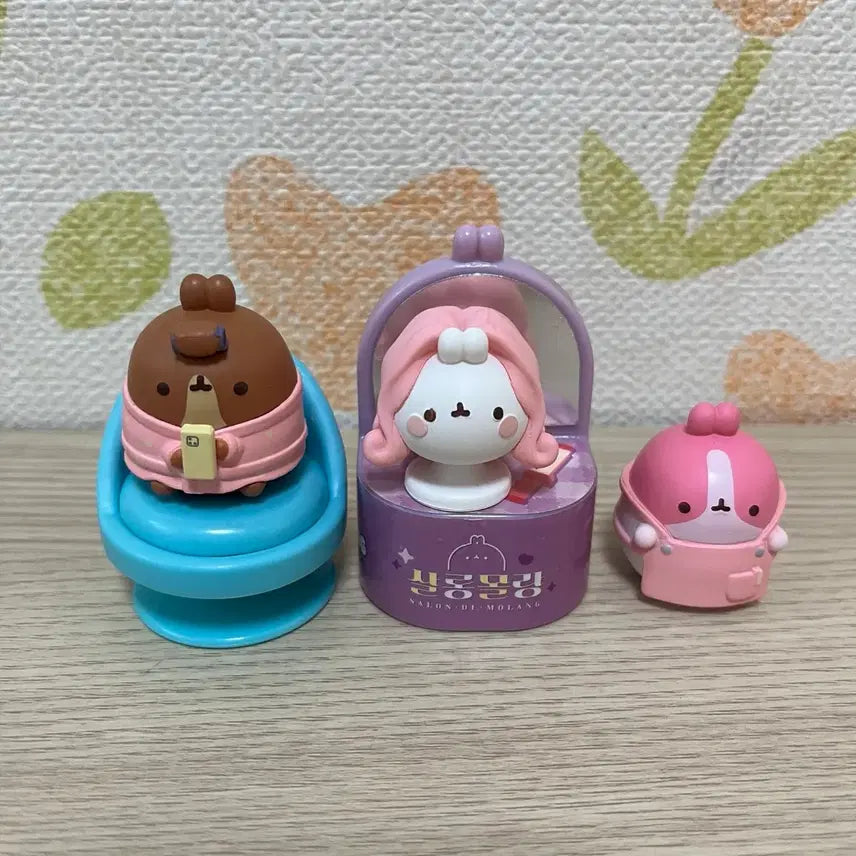 [BUNJANG] Molang Hair Salon Figure Bundle Set / [일괄] 몰랑이 헤어살롱 피규어