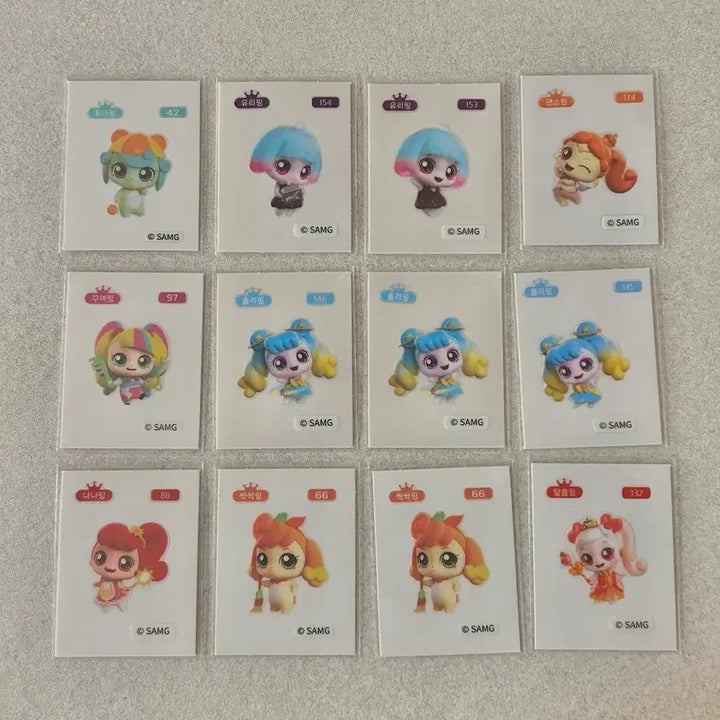 [BUNJANG] TINIFING Sticker Sheet Bundle (Approx. 62 sheets, including Hacheuping) / 티니핑 띠부씰 62장 대량 (하츄핑 등) (판매/교환->산리오/리락쿠마 등)