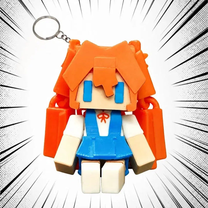 [BUNJANG] Evangelion Asuka Figure Keychain (Sealed) / (미개봉) 에반게리온 아스카 피규어 키링
