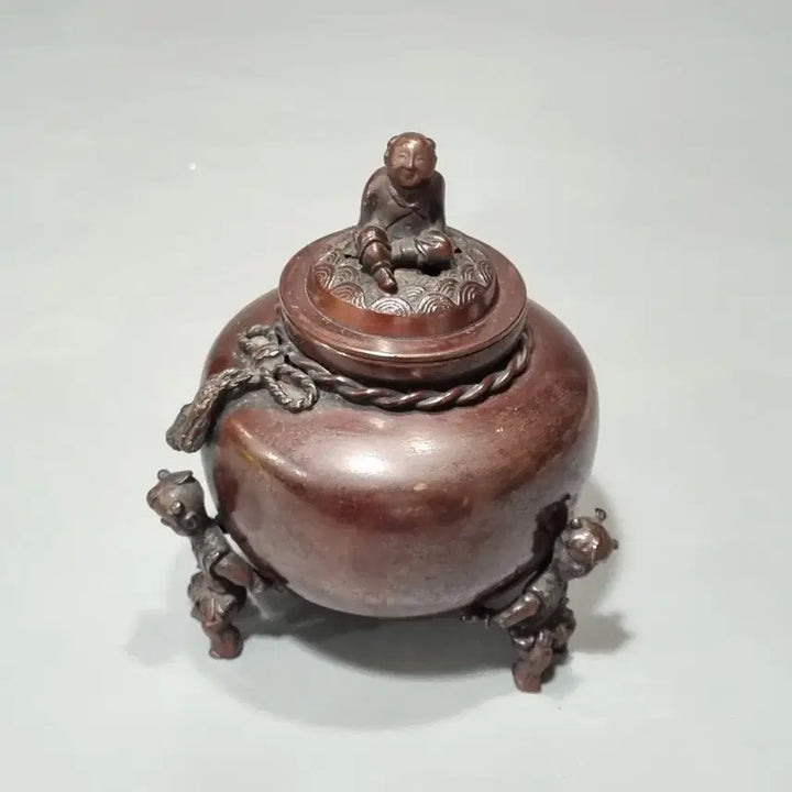 [BUNJANG] Vintage Bronze Boy Incense Burner (Baedae-hyung) by Hakuhou Studio / 빈티지 골동 청동 향로