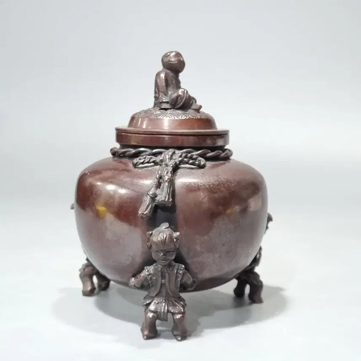 [BUNJANG] Vintage Bronze Boy Incense Burner (Baedae-hyung) by Hakuhou Studio / 빈티지 골동 청동 향로