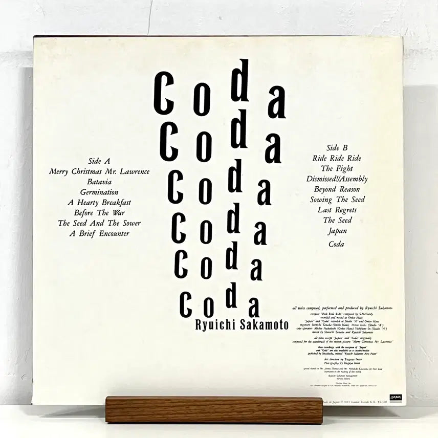 [BUNJANG] Ryuichi Sakamoto Coda Ambient Vinyl LP (Original Press) / 초반LP 류이치 사카모토 Ryuichi Sakamoto-Coda 앰비언트