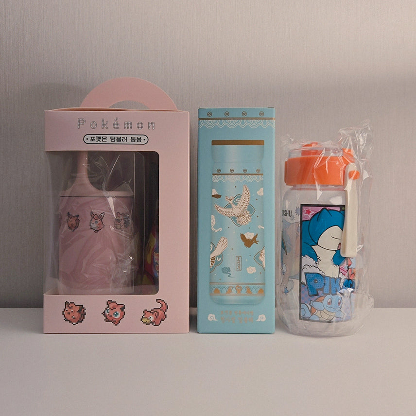 [BUNJANG] Pokemon Goods Tumbler Set (3 Types) / 포켓몬 굿즈 텀블러 3종 세트 푸린 칠색조 리자몽 잠만보