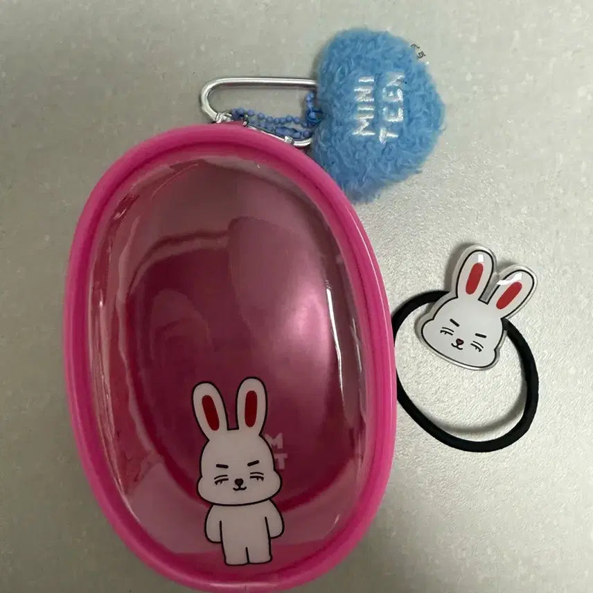 [BUNJANG] SEVENTEEN Mini Teen Cherry PVC Pouch + Hair Tie Set / 세븐틴 미니틴 쵯체리 pvc파우치+헤어끈