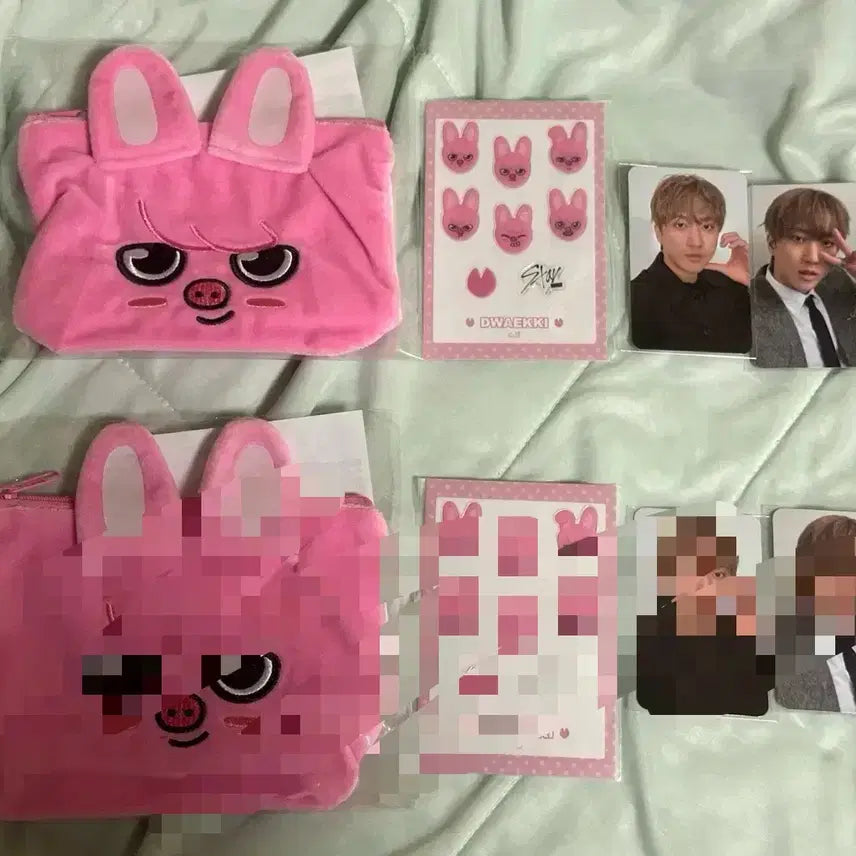 [BUNJANG] Stray Kids Japan Kuji Changbin Dwaekki Pouch, Sticker, Photocard Set (Sealed) / 미개봉) 스키즈 일본 쿠지 창빈 돼끼 파우치 스티커 포카세트