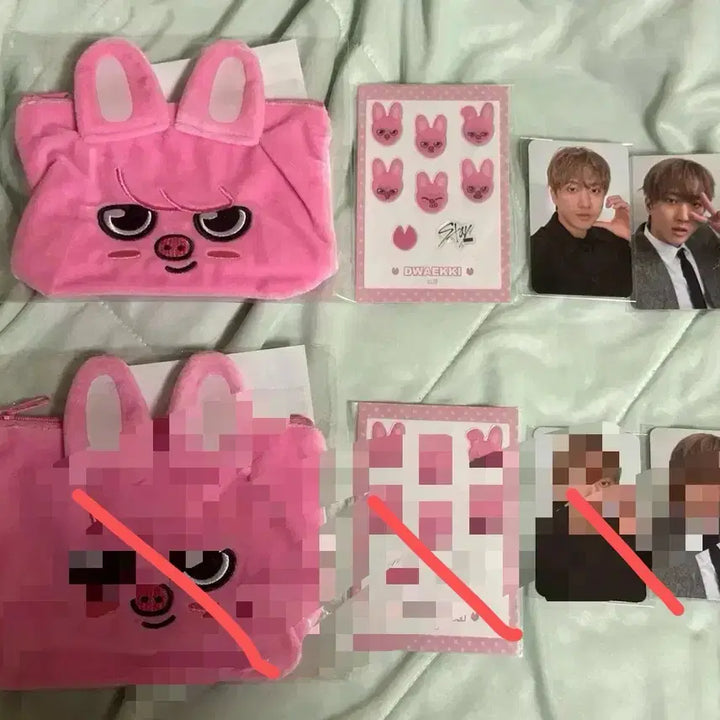 [BUNJANG] Stray Kids Japan Kuji Changbin Dwaekki Pouch, Sticker, Photocard Set (Sealed) / 미개봉) 스키즈 일본 쿠지 창빈 돼끼 파우치 스티커 포카세트