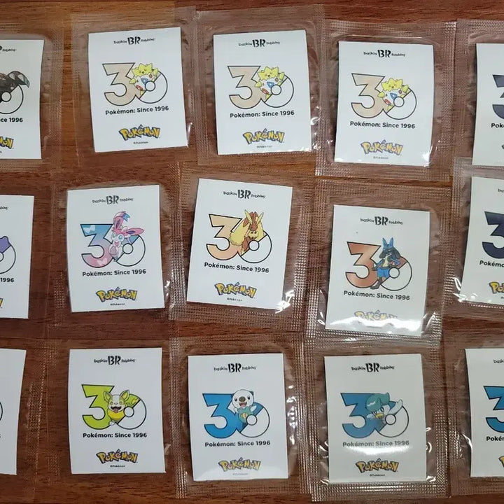 [BUNJANG] Baskin Robbins Pokemon 30th Anniversary Stickers Bundle Set / 배스킨라빈스 포켓몬 30주년 띠부씰 교환