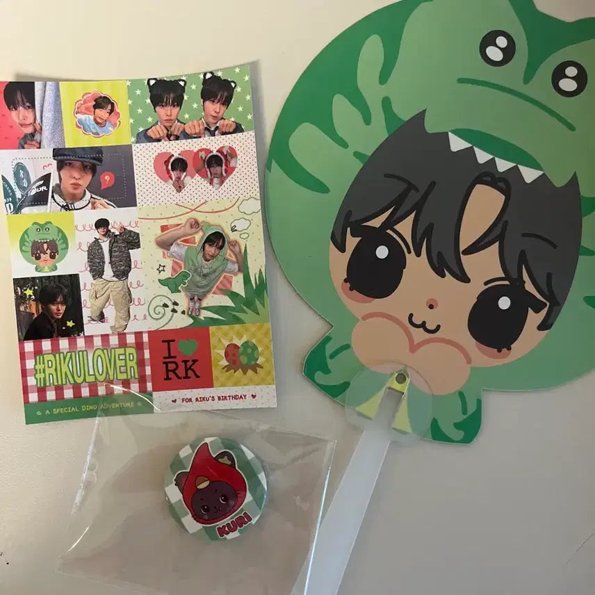[BUNJANG] NCT WISH Riku Birthday Cafe Goods Bundle Set / 엔시티 위시 리쿠 생카 핀버튼 판스티커 굿즈 포카 럭드