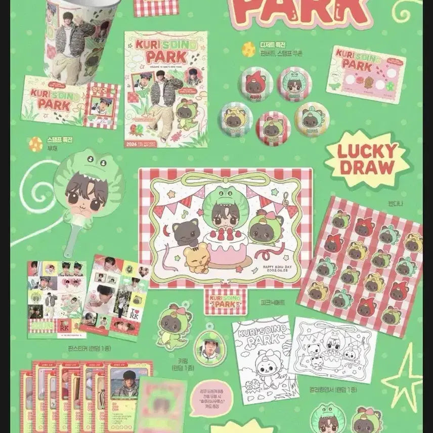 [BUNJANG] NCT WISH Riku Birthday Cafe Goods Bundle Set / 엔시티 위시 리쿠 스티커 핀버튼 굿즈 포카 럭드