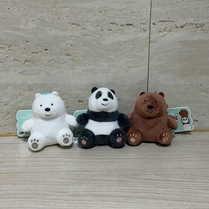 [BUNJANG] We Bare Bears Sitting Doll Keychain 3-Piece Bundle Set / [일괄] 위베어베어스 시팅 인형 키링 3종 세트