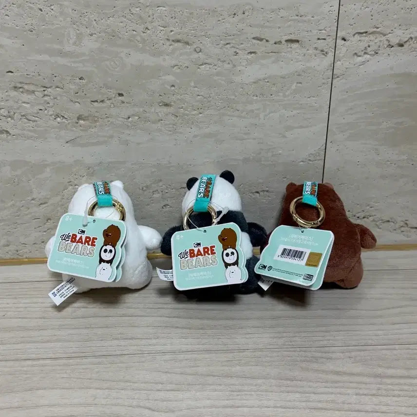 [BUNJANG] We Bare Bears Sitting Doll Keychain 3-Piece Bundle Set / [일괄] 위베어베어스 시팅 인형 키링 3종 세트