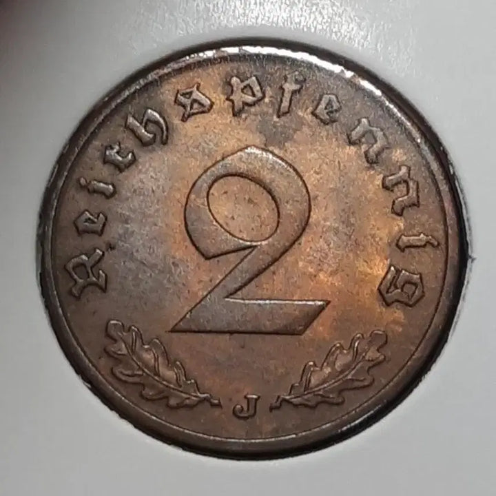 [BUNJANG] 1938 Germany Nazi 2 Pfennig Coin (Unused) / 독일 나치 미사용 1938년 2페닝.외국주화 주화 화폐 동전