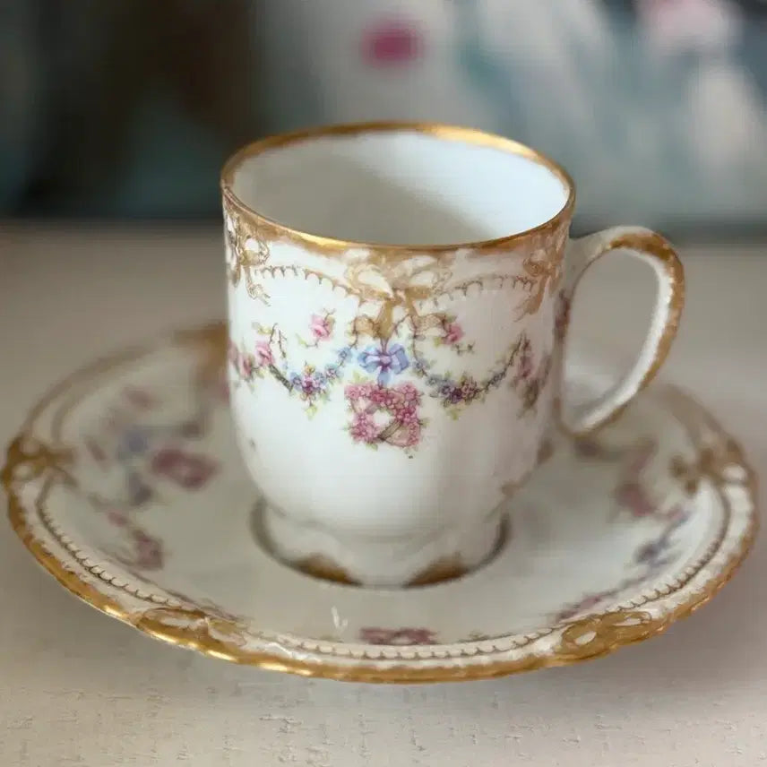 [BUNJANG] Haviland Limoges Schleiger 597a Antique Demitasse Cup and Saucer Set / 하빌랜드 597a 에소잔 듀오