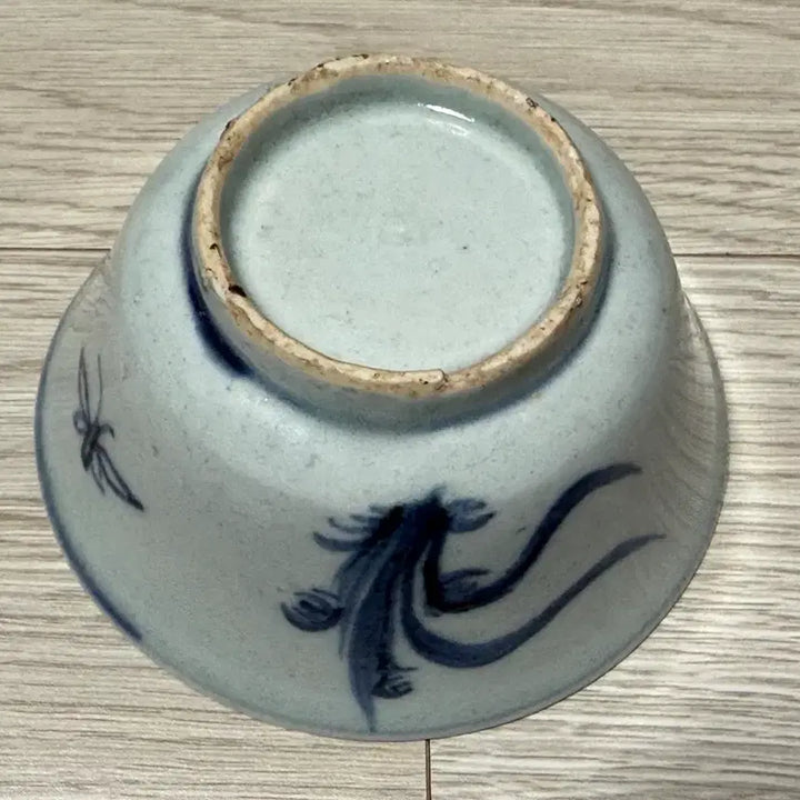 [BUNJANG] Authentic Ming Dynasty Blue and White Porcelain Orchid Cup / [진품] 명나라 명대 청화백자 난초문 잔 찻잔 골동품 도자기